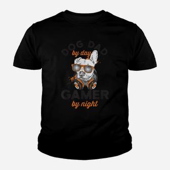 Dog Dad By Day Gamer By Night Gaming Youth T-shirt | Crazezy CA