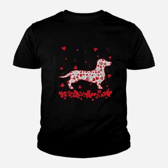 Dog Dad Dog Mom Gifts Dachshund Valentines Day Youth T-shirt | Crazezy UK