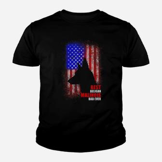 Dog Dad Ever American Flag Belgian Malinois Fathers Day Youth T-shirt | Crazezy AU