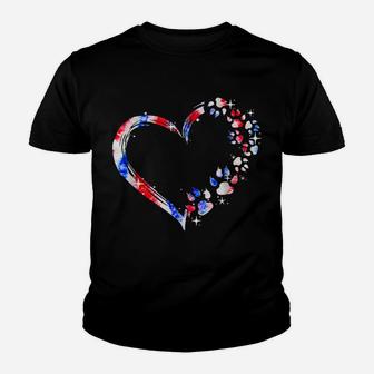 Dog Mom Dad Puppy Love Dogs Paw Heart Tie Dye 4Th Of July Youth T-shirt | Crazezy AU