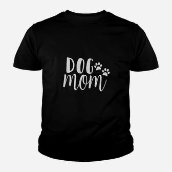Dog Mom For Women Funny Dog Paw Graphic Youth T-shirt | Crazezy