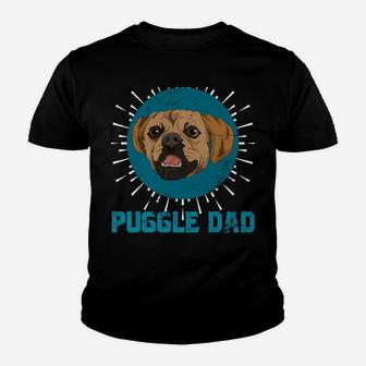 Dog Owner Fathers Day Puggle Dad Dog Lover Men Puggle Youth T-shirt | Crazezy UK