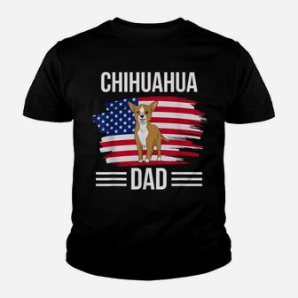 Dog Owner Us Flag 4Th Of July Father's Day Chihuahua Dad Youth T-shirt | Crazezy AU