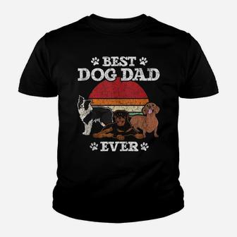 Dog Pet Animal Best Dog Dad Ever Fathers Day Retro Dog Youth T-shirt | Crazezy CA
