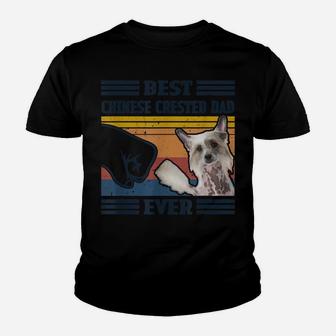 Dog Vintage Best Chinese Crested Dad Ever Father's Day Youth T-shirt | Crazezy