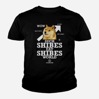 Dogecoin Shibes Eat Shibes Cryptocurrency Hodler Doge Youth T-shirt - Monsterry AU