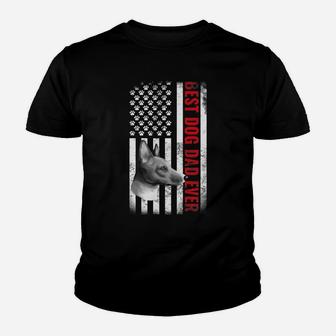 Dogs 365 Basenji Best Dog Dad Ever American Flag Men Youth T-shirt | Crazezy CA