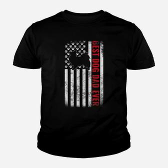 Dogs 365 Papillon Best Dog Dad Ever American Flag Men Youth T-shirt | Crazezy UK