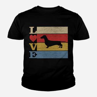 Dogs 365 Retro Love Dachshund Dog Vintage Gift Youth T-shirt | Crazezy