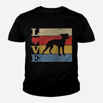 Dogs 365 Retro Love Italian Greyhound Dog Vintage Gift Raglan Baseball Tee Youth T-shirt | Crazezy UK
