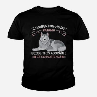 Dogs Lovers Slumbering Husky Pijama Being This Adorable Youth T-shirt | Crazezy DE