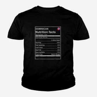 Dominican Nutrition Facts Youth T-shirt | Crazezy AU