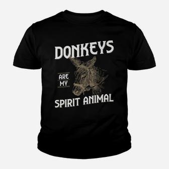 Donkeys Farm Spirit Animal, Funny Graphic Print Youth T-shirt | Crazezy CA