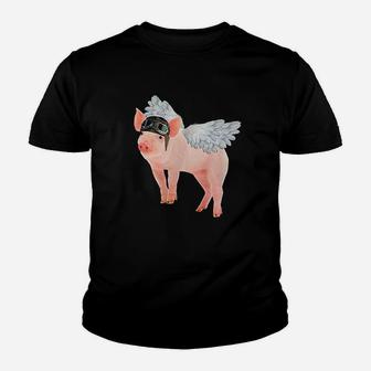 Dont Ever Stop Believing Pig Pink Flying Pig Youth T-shirt | Crazezy CA