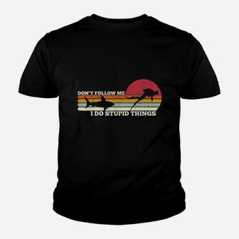 Dont Follow Me I Do Stupid Things Scuba Diving Diver Dive Youth T-shirt | Crazezy