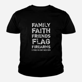 Dont Mess With 5 Family Faith Friends Flag Youth T-shirt | Crazezy DE