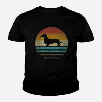 Doxie Dachshund Dog Retro Vintage 70S Silhouette Gift Youth T-shirt | Crazezy DE