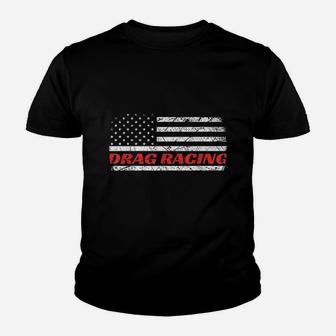 Drag Racing Patriotic American Drag Racer Apparel Design Youth T-shirt | Crazezy DE