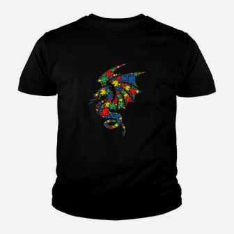 Dragon Autism Puzzle Autism Awareness Youth T-shirt - Monsterry AU