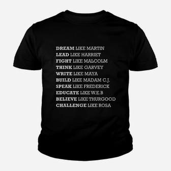 Dream Like Martin Black History Youth T-shirt | Crazezy