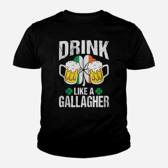 Drink Like A Gallagher Funny St Patrick's Day Gift Youth T-shirt | Crazezy