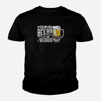 Drinking Beers And Growing Beards Funny Drinking Party Youth T-shirt | Crazezy CA