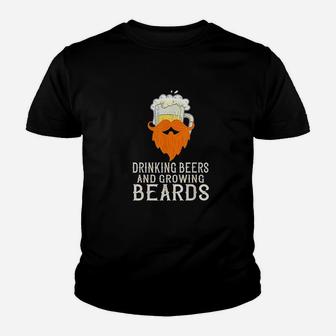 Drinking Beers And Growing Beards Funny Gift Youth T-shirt | Crazezy DE