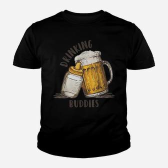 Drinking Buddies Dad And Baby Matching Fist Father Shirt Youth T-shirt | Crazezy