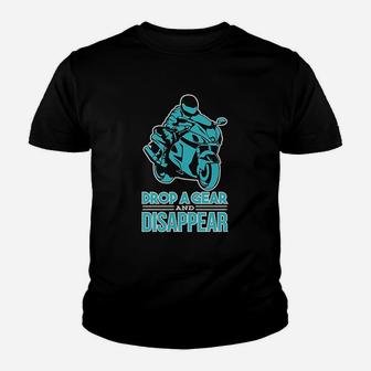 Drop A Gear And Disappear Biker And Motorcycle Youth T-shirt - Thegiftio UK