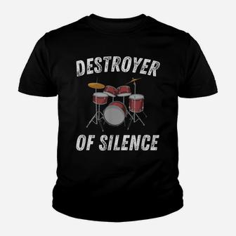 Drummer & Percussionist Funny Drum Saying Design Silence Youth T-shirt | Crazezy
