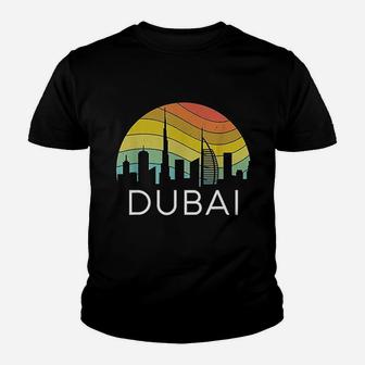 Dubai Retro Skyline City Youth T-shirt | Crazezy