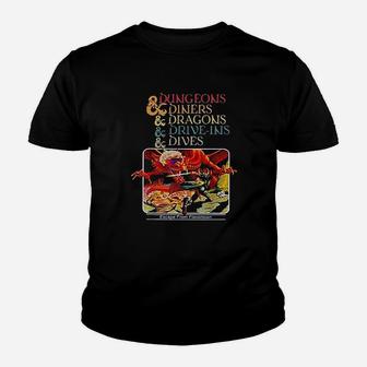 Dungeons And Diners And Dragons Abnd Driveins Youth T-shirt | Crazezy