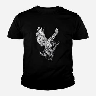 Eagle Playing Guitar Guitarist Musician Youth T-shirt | Crazezy