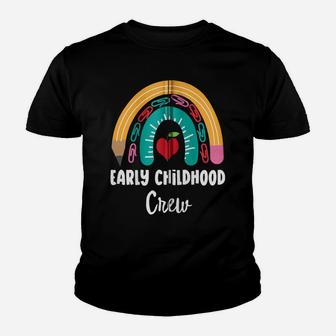 Early Childhood Crew, Funny Boho Rainbow For Teachers Zip Hoodie Youth T-shirt | Crazezy DE