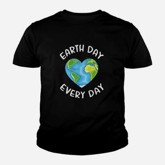 Earth Day Everyday Cute Heart Planet Youth T-shirt | Crazezy CA
