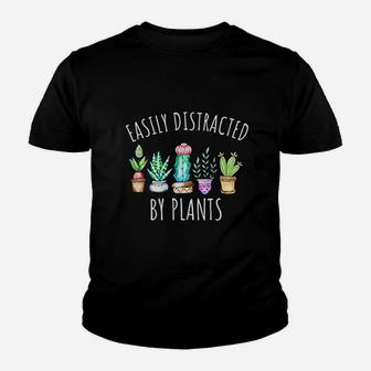 Easily Distracted By Plants Cactus Succulents Succs Youth T-shirt | Crazezy