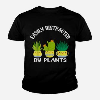 Easily Distracted By Plants Garden Lover Mom Funny Gardening Youth T-shirt | Crazezy DE