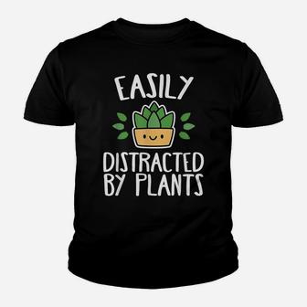 Easily Distracted By Plants Gardener Youth T-shirt | Crazezy
