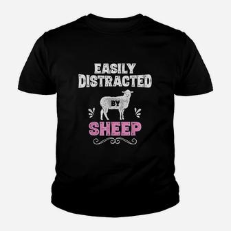 Easily Distracted By Sheep Youth T-shirt | Crazezy DE