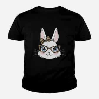 Easter Bunny Rabbit With Leopard Glasses Youth T-shirt | Crazezy UK
