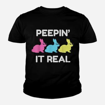 Easter Egg Hunting Clothing Bunny Lover Gift Peepin It Real Youth T-shirt | Crazezy AU