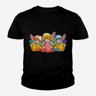 Easter Gnome Egg Hunting - Cute Gnomes Holding Easter Egg Youth T-shirt | Crazezy UK