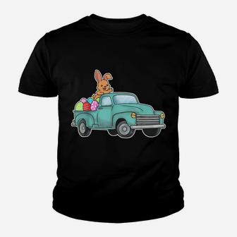 Easter Shirt Vintage Easter Truck Egg Hunting Easter Bunny Youth T-shirt | Crazezy AU