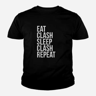 Eat Clash Sleep Clash Repeat Whole Clans Youth T-shirt | Crazezy