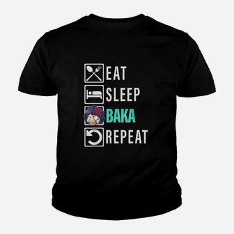 Eat Sleep Baka Repeat Youth T-shirt | Crazezy