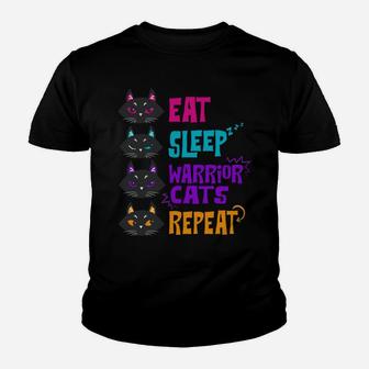 Eat Sleep Cat Warrior Repeat Cat Warrior Love Cats Youth T-shirt | Crazezy