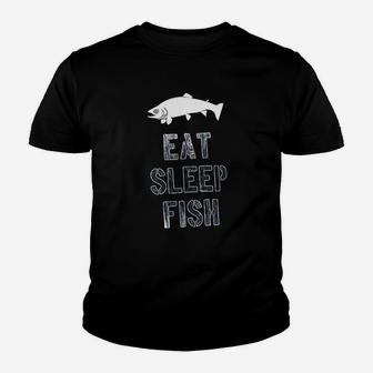 Eat Sleep Fish Funny Fishing Lover Gift For Dad Youth T-shirt | Crazezy UK