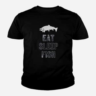 Eat Sleep Fish Funny Fishing Youth T-shirt | Crazezy