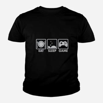 Eat Sleep Game Youth T-shirt | Crazezy