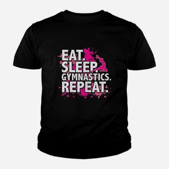 Eat Sleep Gymnastics Repeat Youth T-shirt | Crazezy